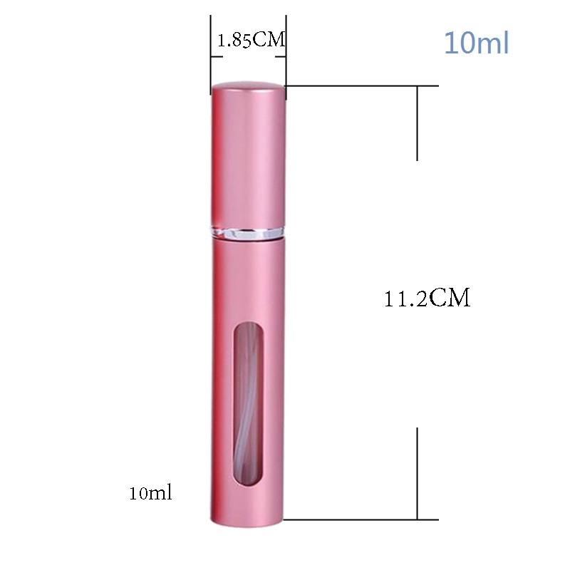 Hot selling high quality 5ml 10ml empty refillable portable aluminum glass perfume spray atomizer bottle