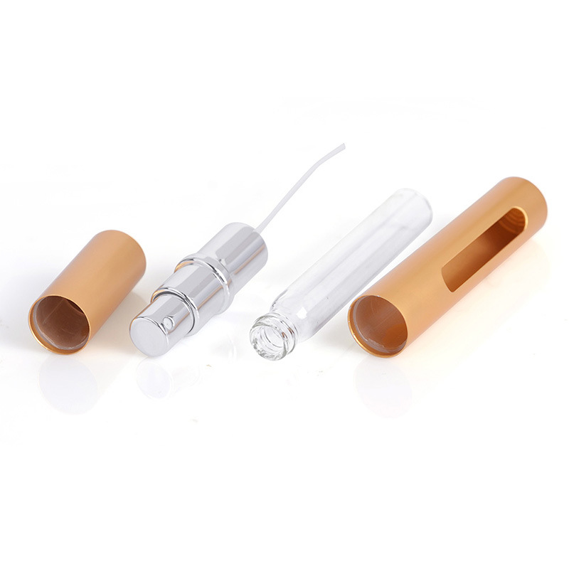 Hot selling high quality 5ml 10ml empty refillable portable aluminum glass perfume spray atomizer bottle