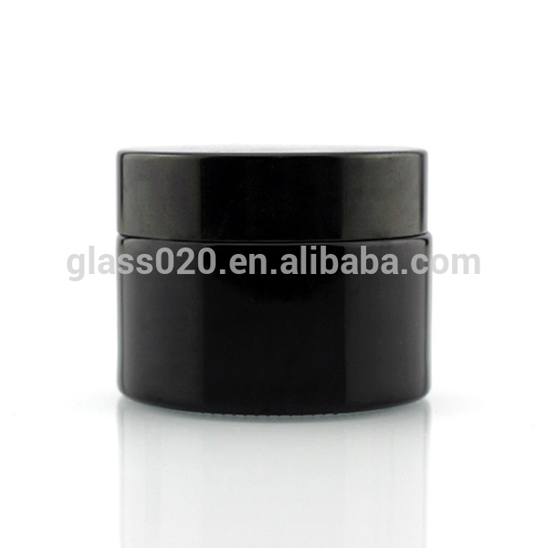 Hot selling new design 15 ml glass cream jar black makeup container