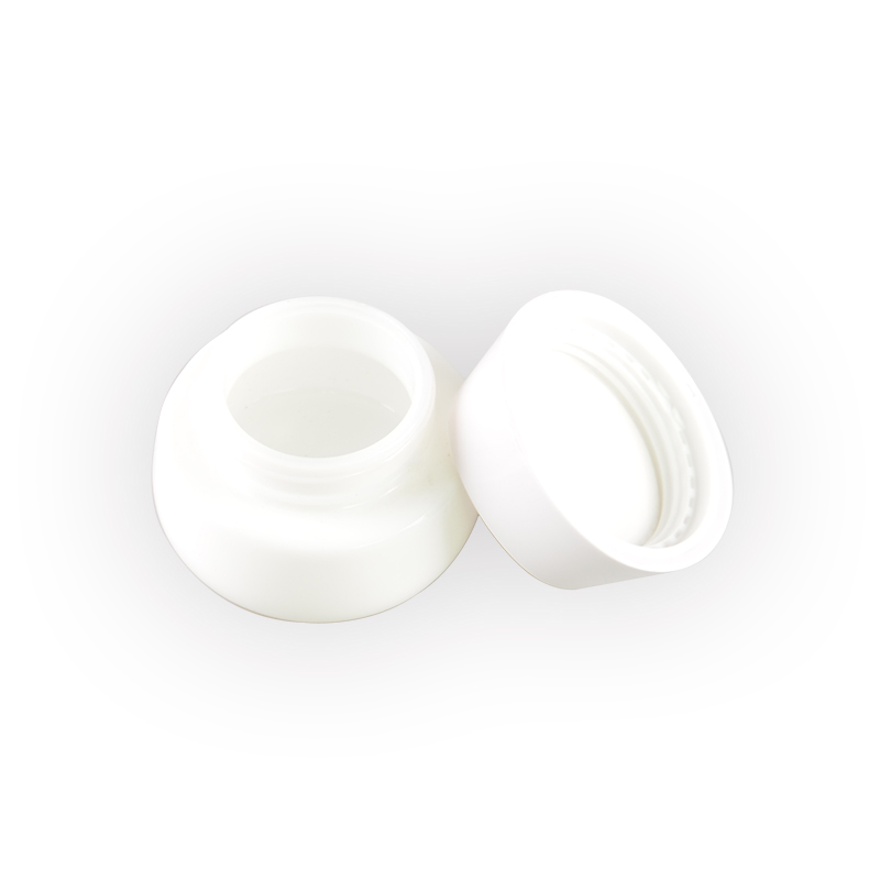 Hot selling opal white glass jar empty glass cream jar for cosmetic packaging