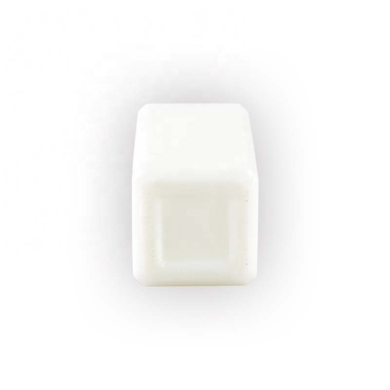 Hot selling opal white square glass jar glass cream jar for skincare packaging