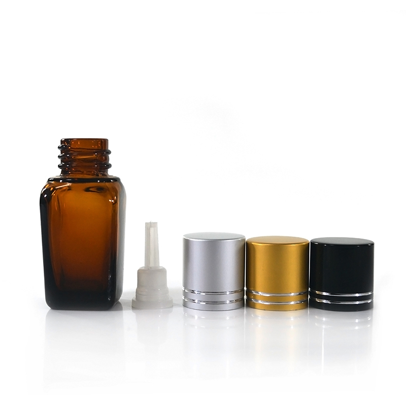 Hot selling products glass jar for perfume bottles 10ml 15ml 20ml 30ml 50ml 100ml square glass bottle with aluminum cap