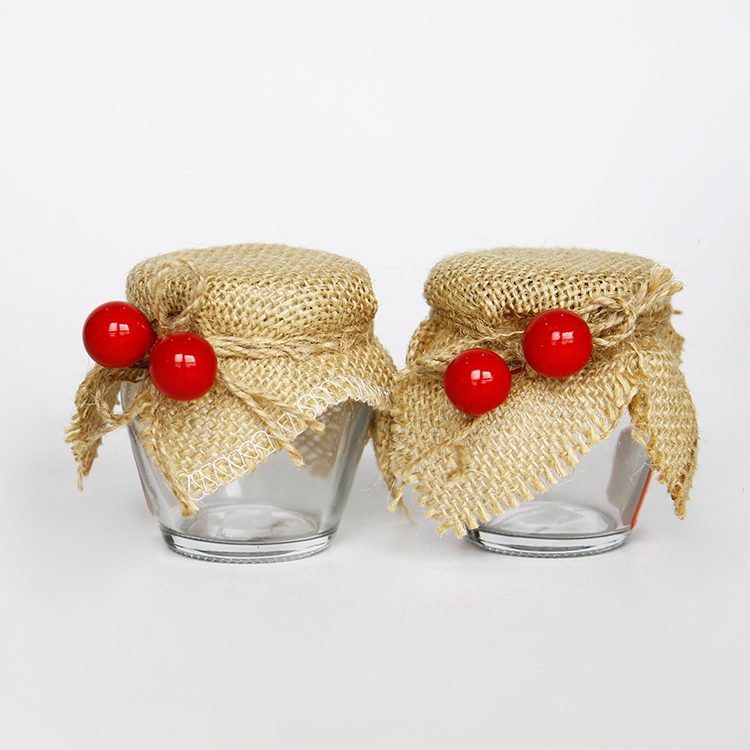 Hot selling round jam jar glass food storage canning jar with lids