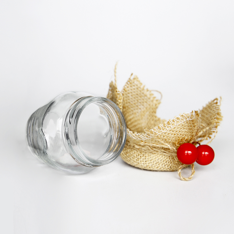 Hot selling round jam jar glass food storage canning jar with lids