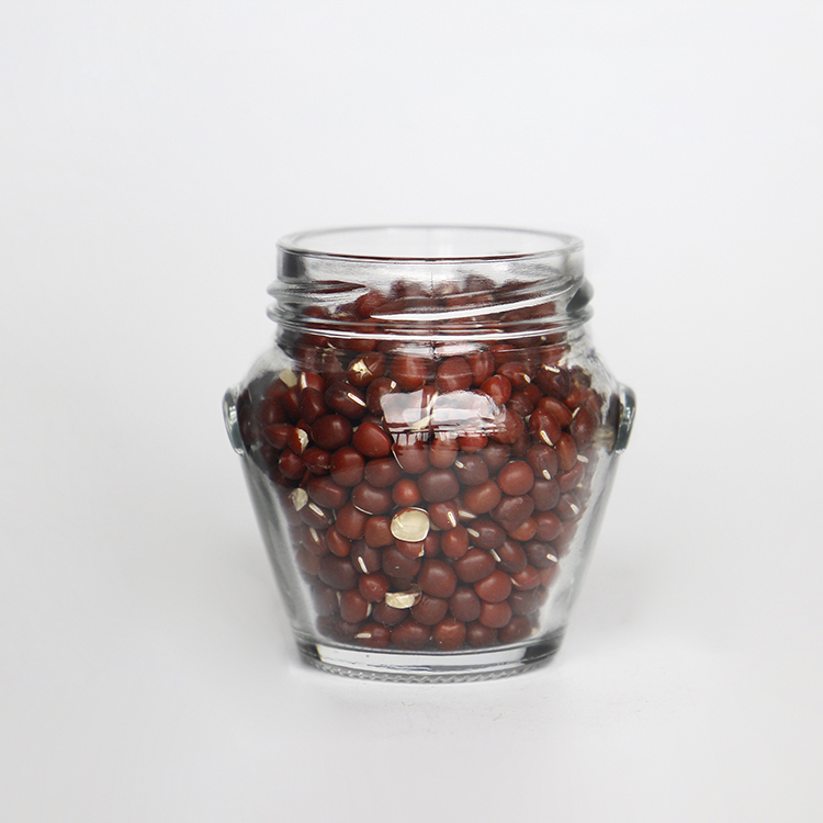 Hot selling round jam jar glass food storage canning jar with lids