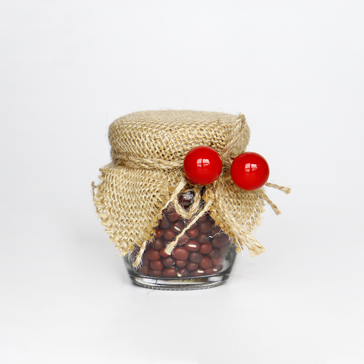 Hot selling round jam jar glass food storage canning jar with lids