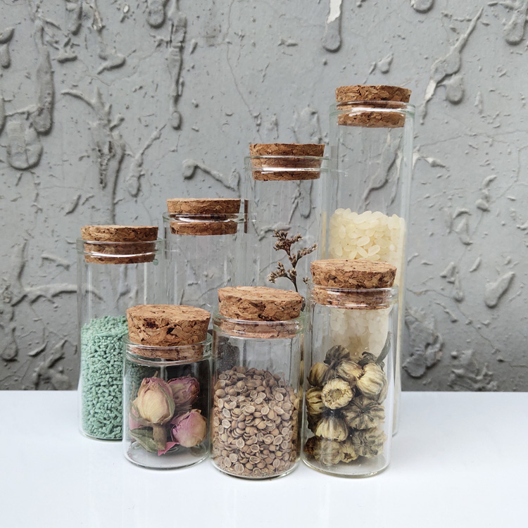 Hot selling sealed glass container set transparent storage jar set for spice kitchenware
