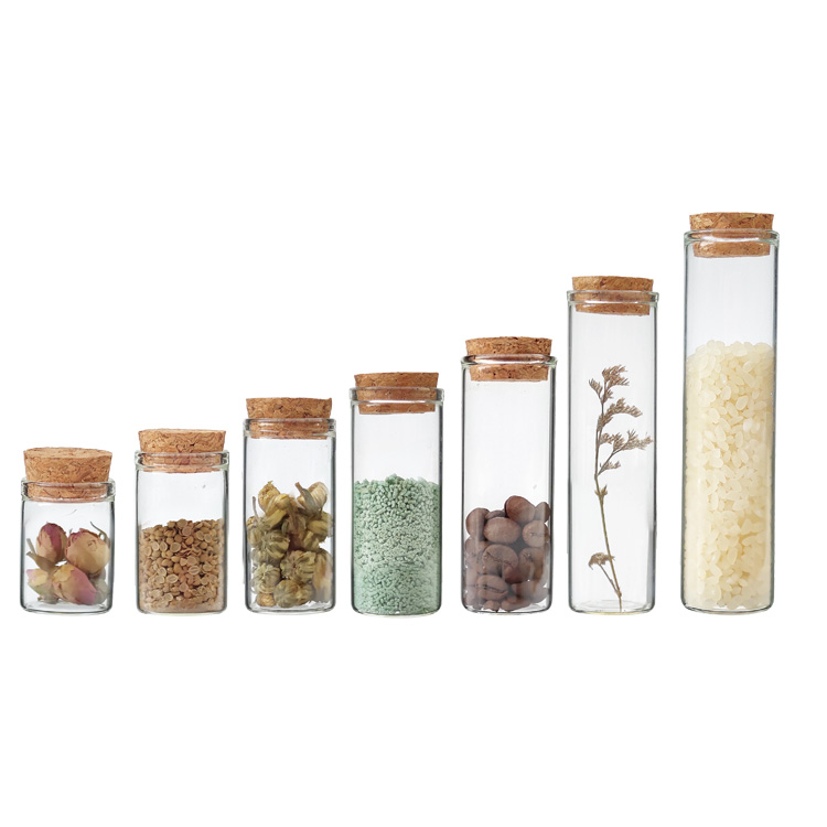 Hot selling sealed glass container set transparent storage jar set for spice kitchenware