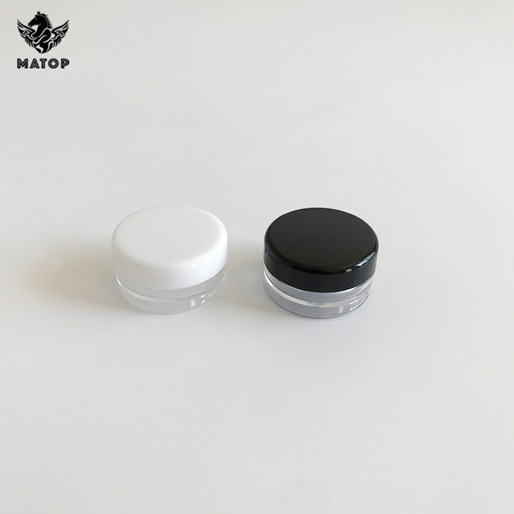 Hot stamping 10g small pink plastic cosmetic cream jars with screw top lids