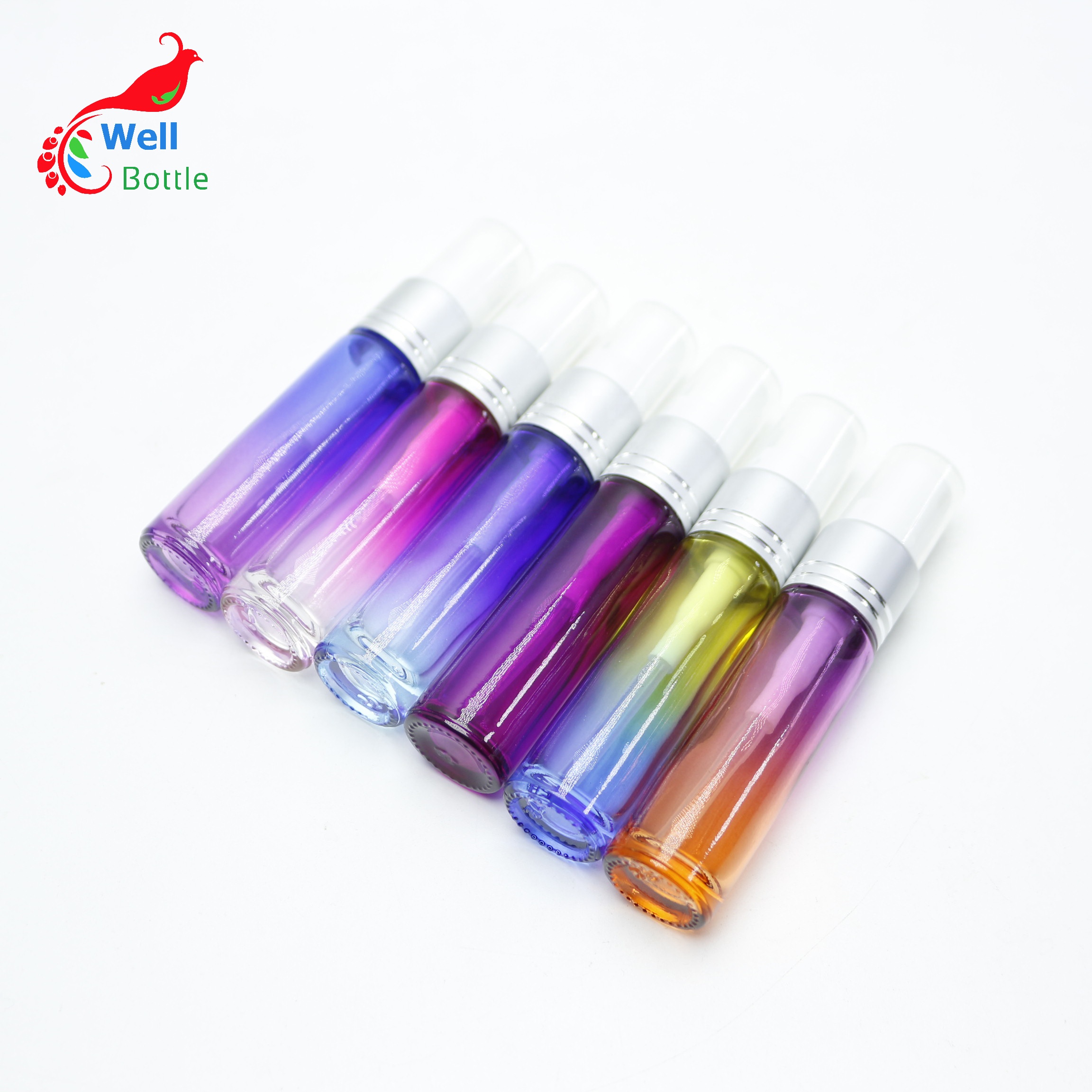 Hot stamping LOGO matte black glass roll on applicator bottle for cosmetic liquid lipstick roller bottle RO80E