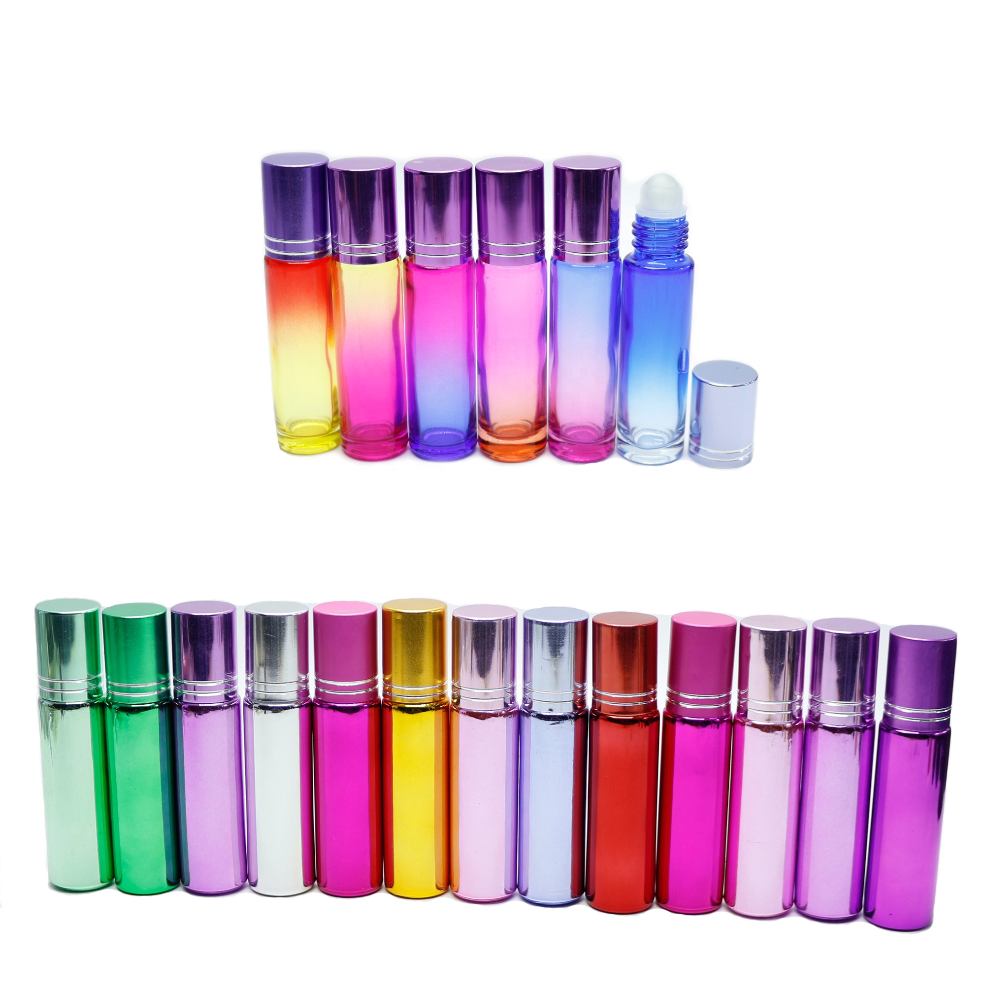 Hot stamping LOGO matte black glass roll on applicator bottle for cosmetic liquid lipstick roller bottle RO80E