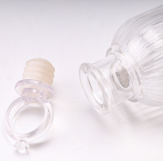 Hotel 90ml Striped Surface Transparent Crimp Cap Glass Empty Perfume Reed Diffuse Glass Bottle
