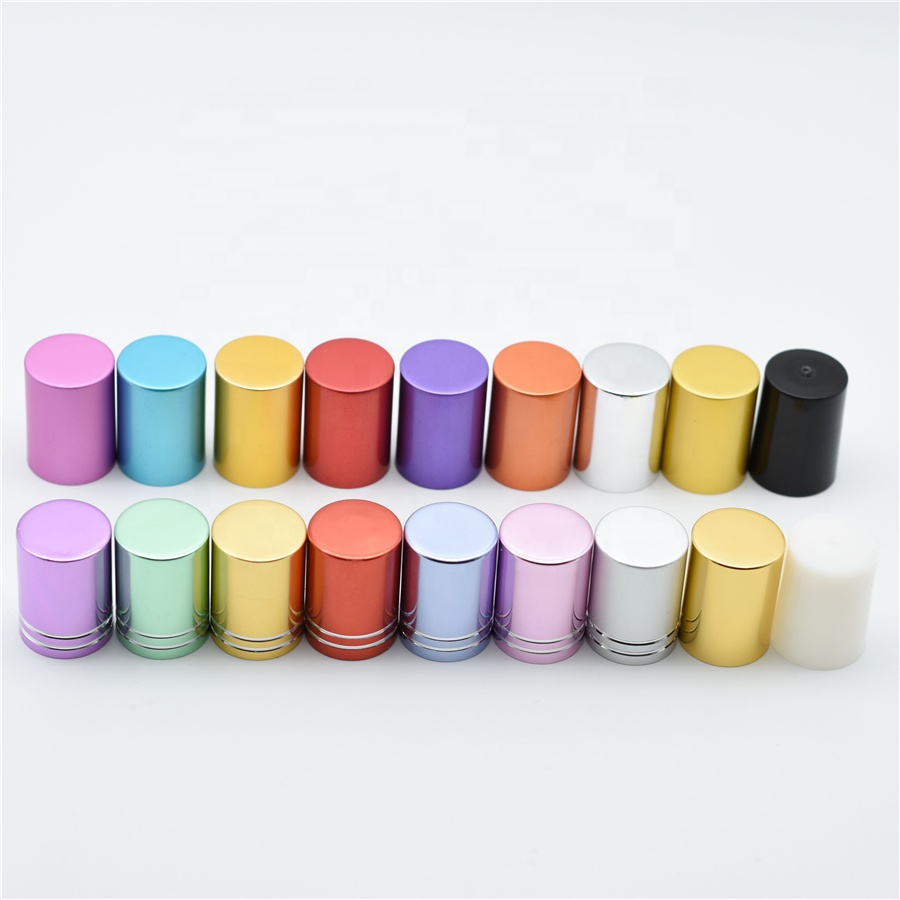 Hotest matte frosted amber black blue perfume essential oil glass 10ml roll on bottles with gemstone roller