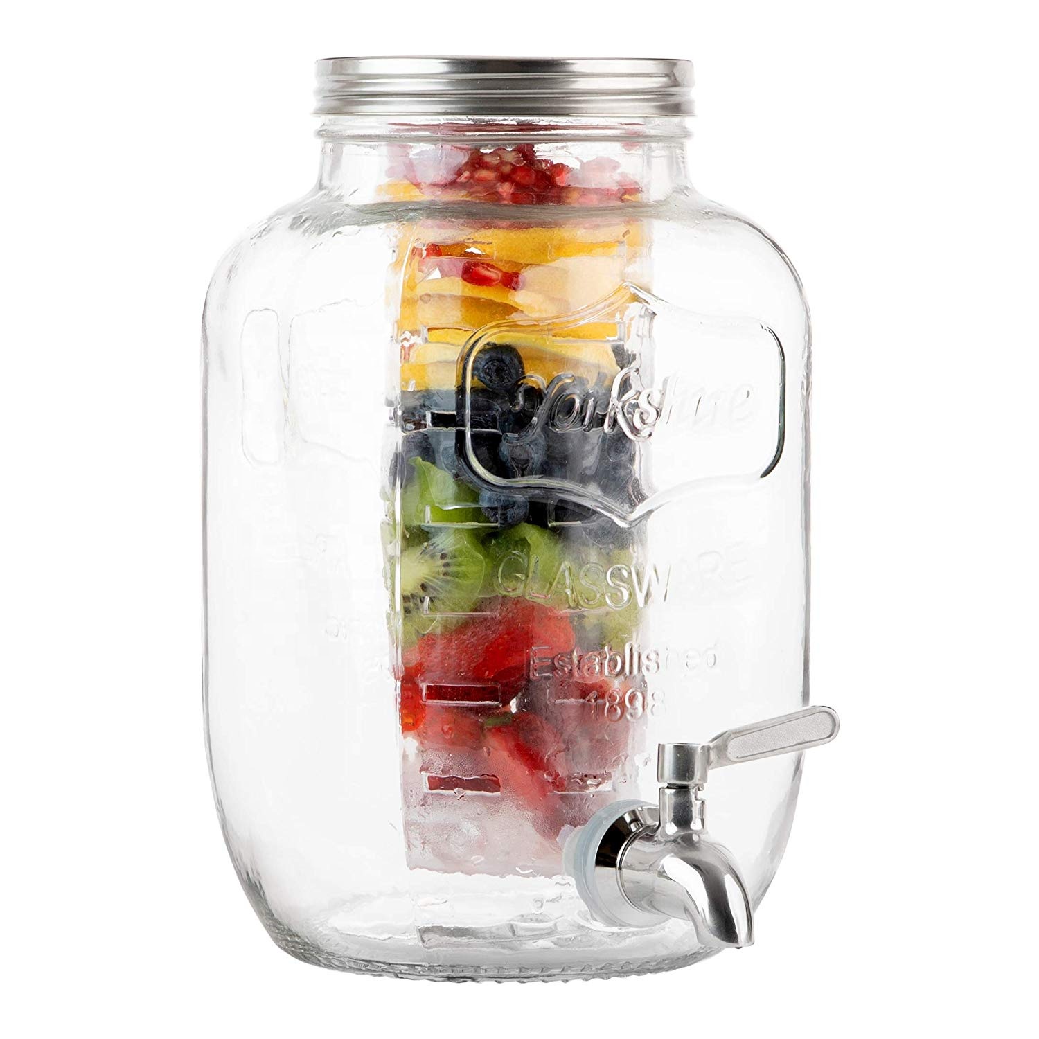 Hotsale 1 gallon 4L 8L glass beverage water dispenser with stainless steel tap