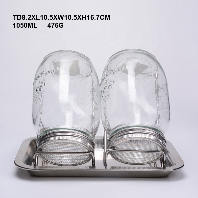Hotsale 32oz Wide Mouth Mason Sprouting Jar with Stainless Steel Sprouting Lid