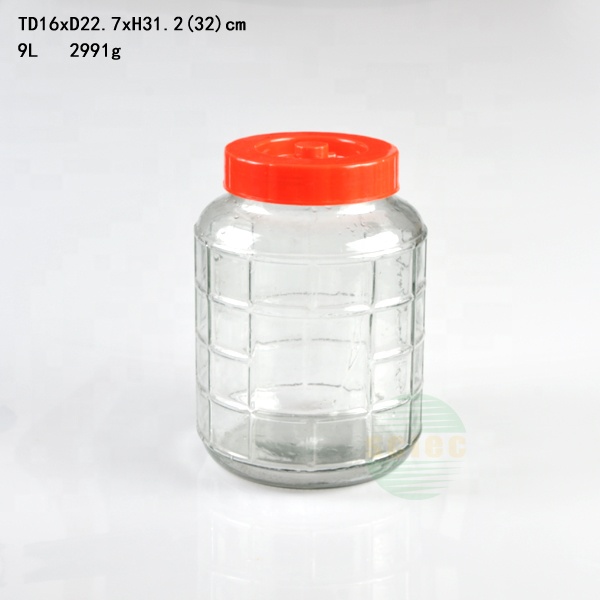 Hotsale 5L 8L 10L 20L 28L Large Glass Wine Barrels Beer Barrel With Plastic Sealing Lid
