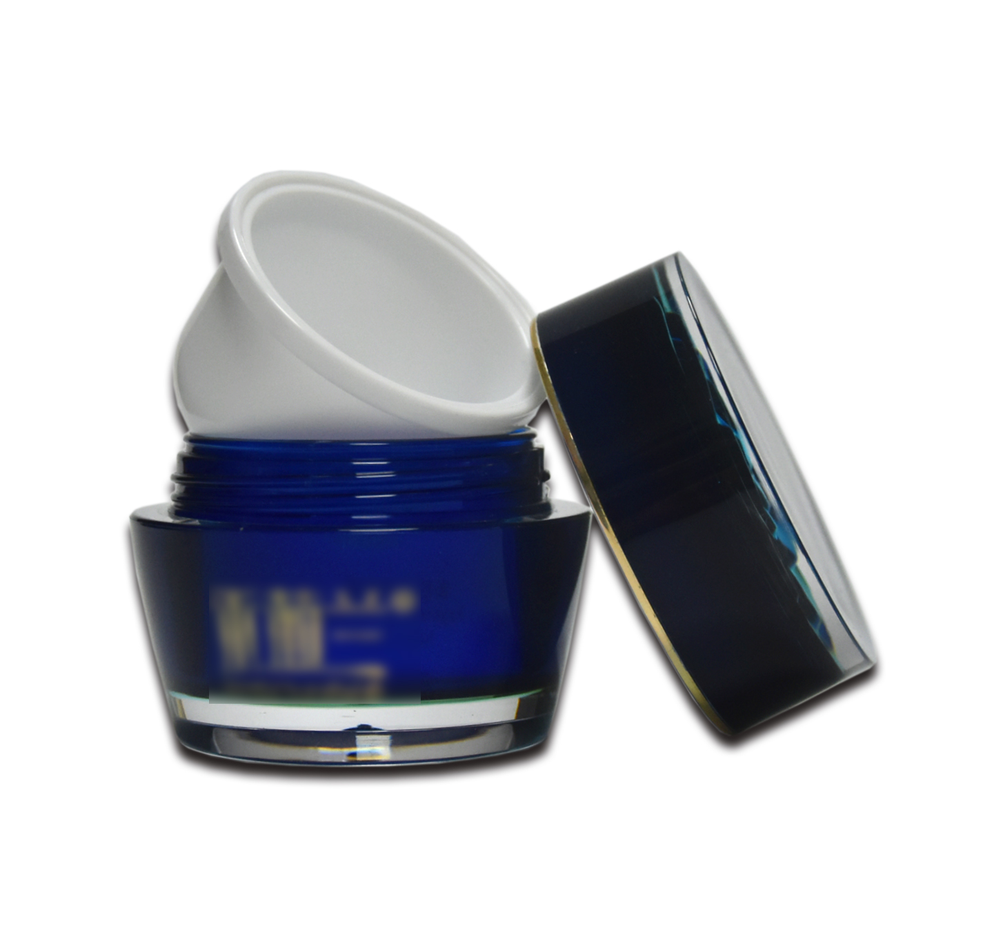 Hotsale Round Blue Empty 30g Luxury Cosmetic Acrylic Cream Jar Bottle Eye Cream Jar