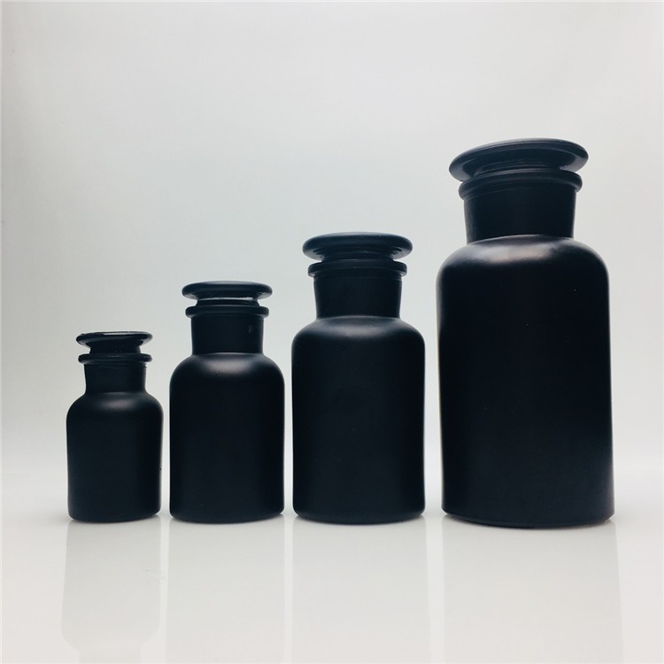 Hotsale Spray black colored reagent Apothecary glass jar on 60ml 125ml 250ml 500ml