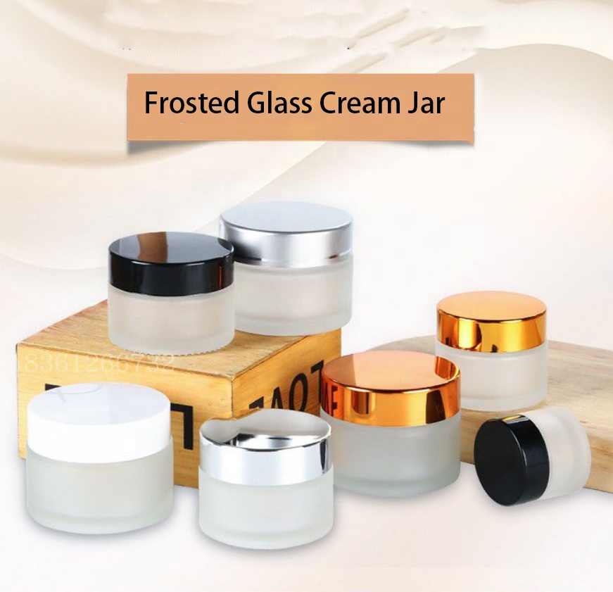 Hotsale cream jar 5g 10g 15g 20g 30g 50g frosted glass jar bottle small round glass jar