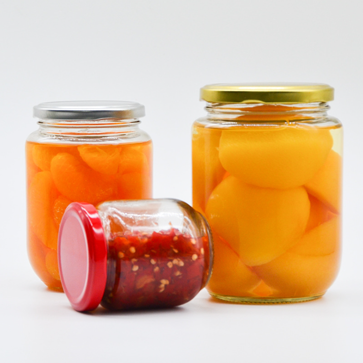 Hotsale food 195ml 240ml 350ml 450ml 500ml glass jar container with high quality and competitive price