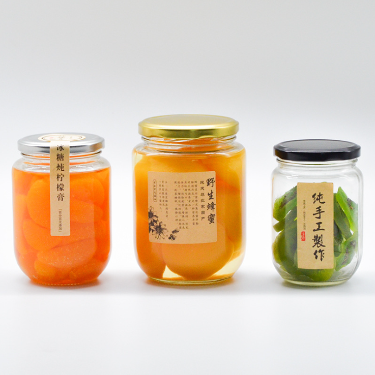 Hotsale food 195ml 240ml 350ml 450ml 500ml glass jar container with high quality and competitive price