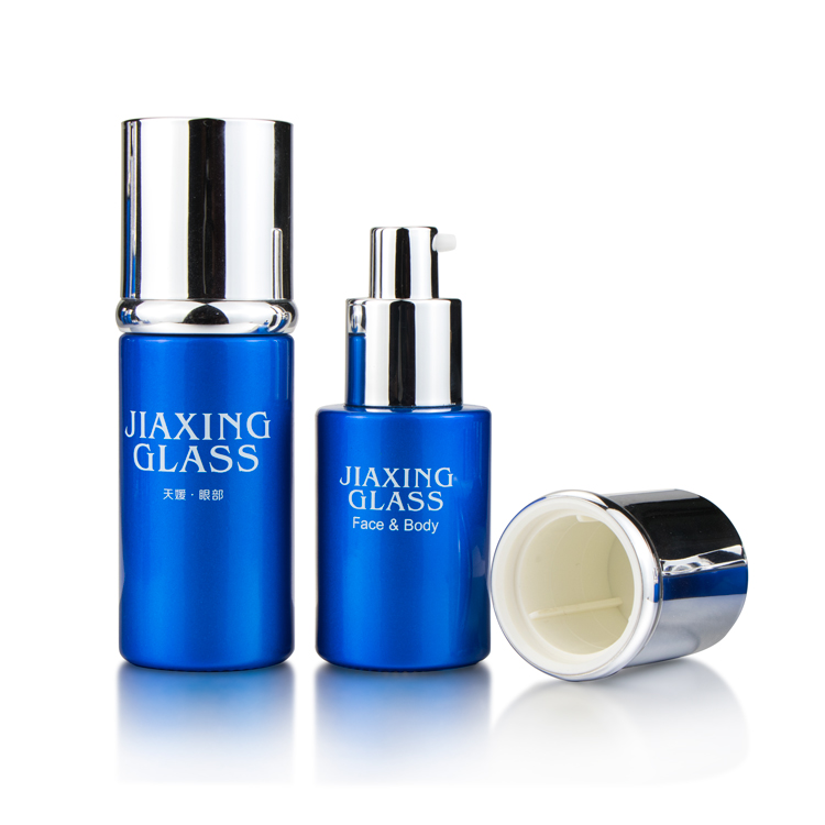 Hotsale manufacturer luxury Alu cosmetic packaging empty glass jars bottles/ spray pump containers for skincare