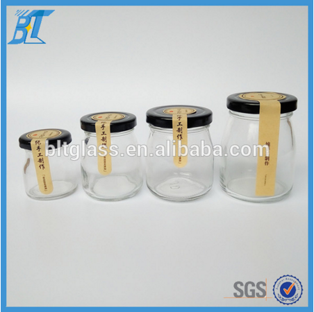 Hotsale marmelade glass jars mini glass desserts container 50ml 100ml 150ml 200ml