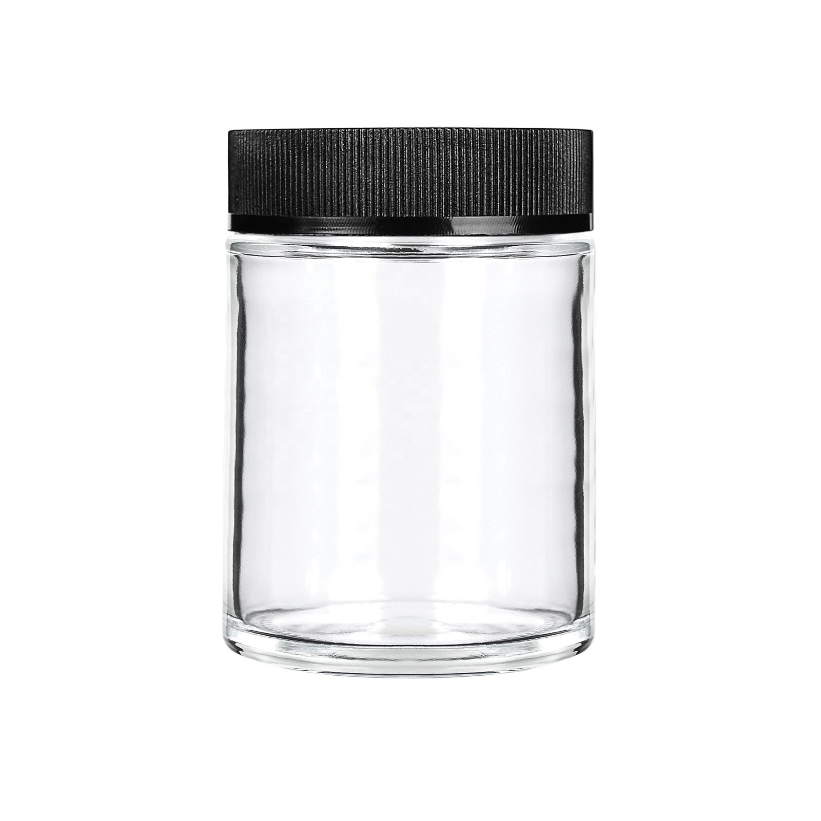 Hotsale round 2 oz 4 oz 8 oz straight side child resistant glass jar with child proof lid
