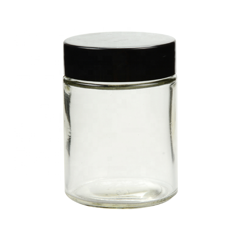 Hotsale round 2 oz 4 oz 8 oz straight side child resistant glass jar with child proof lid