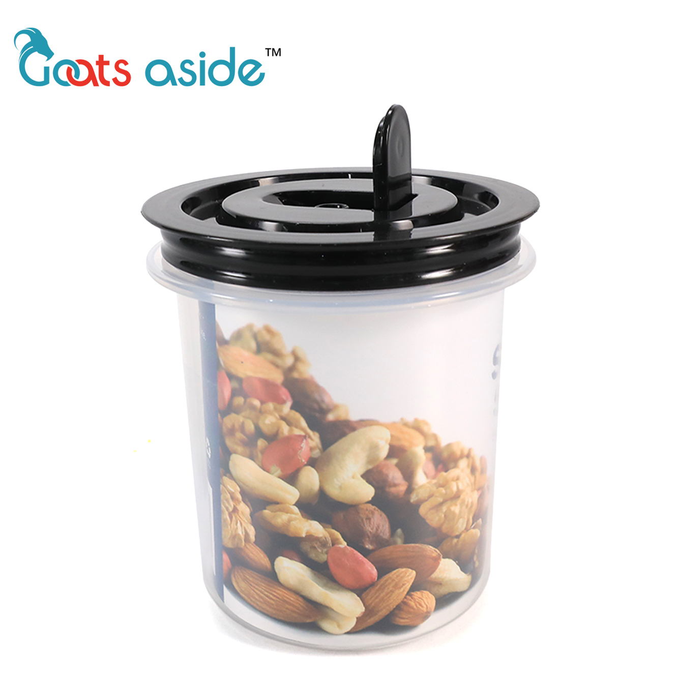 Hotselling 3 Pieces set 700ml 1300ml 2100ml large capaciy kitchen food storage jar round plastic sealed jars with lids