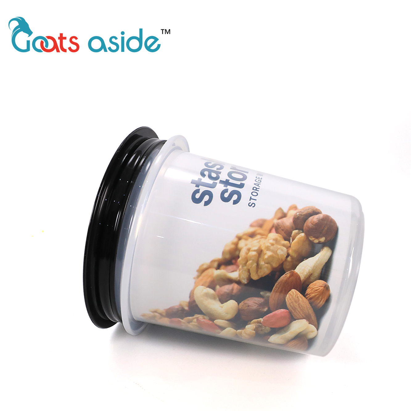 Hotselling 3 Pieces set 700ml 1300ml 2100ml large capaciy kitchen food storage jar round plastic sealed jars with lids