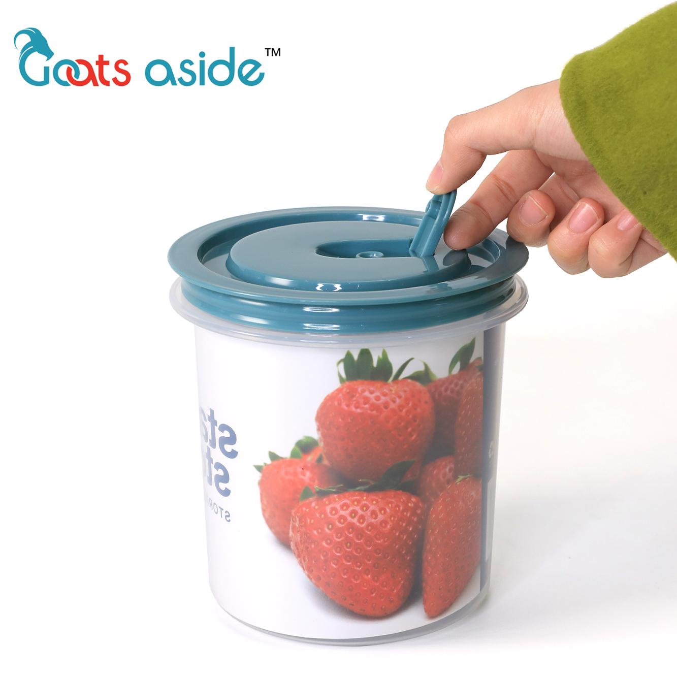 Hotselling 3 Pieces set 700ml 1300ml 2100ml large capaciy kitchen food storage jar round plastic sealed jars with lids