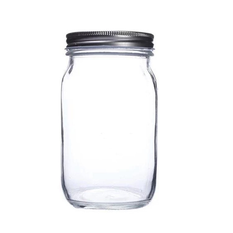 Hottest Airtight 500ml Clear Round Glass Honey Food Storage Mason Jars 16 oz With Screw Metal Lids