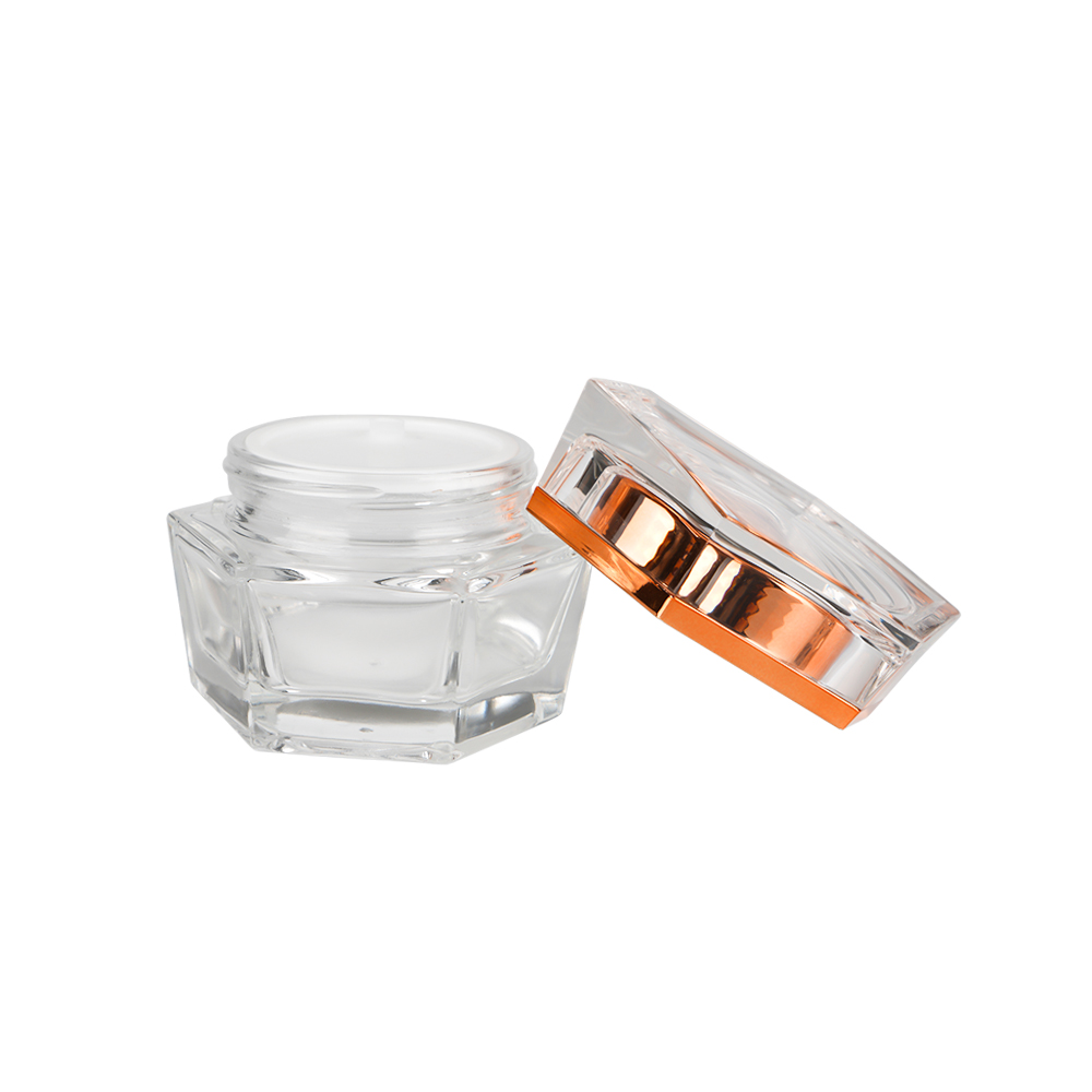 Hottest Design Wholesales Factory Price 30g Unique Glass Jar With Top Cap For Skincare