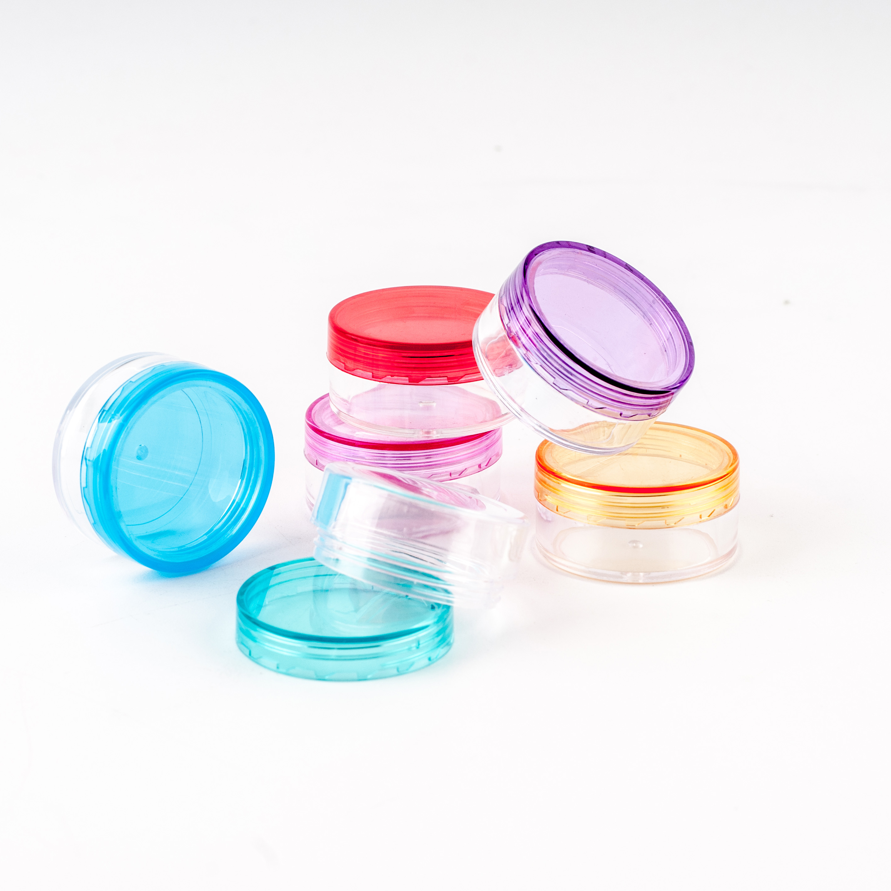 Houseables 5g Jar, Cosmetic Sample Empty Container Plastic Round Lid Small Bottle