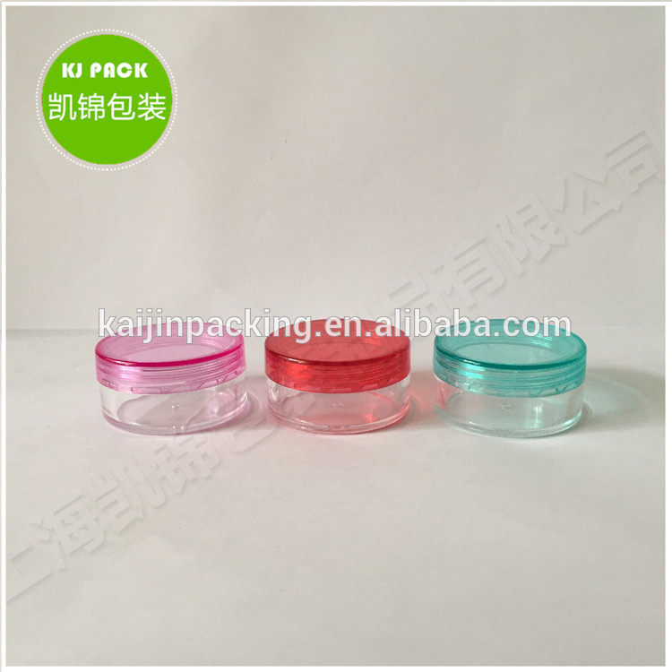Houseables 5g Jar, Cosmetic Sample Empty Container Plastic Round Lid Small Bottle