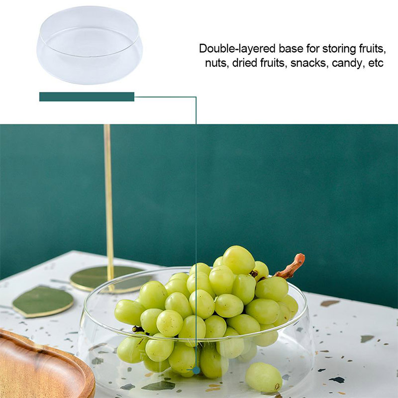 Household 2.3L Large Glass Fruit Cookie Containers Kitchen Organization Storage Jar with Acacia wood lid