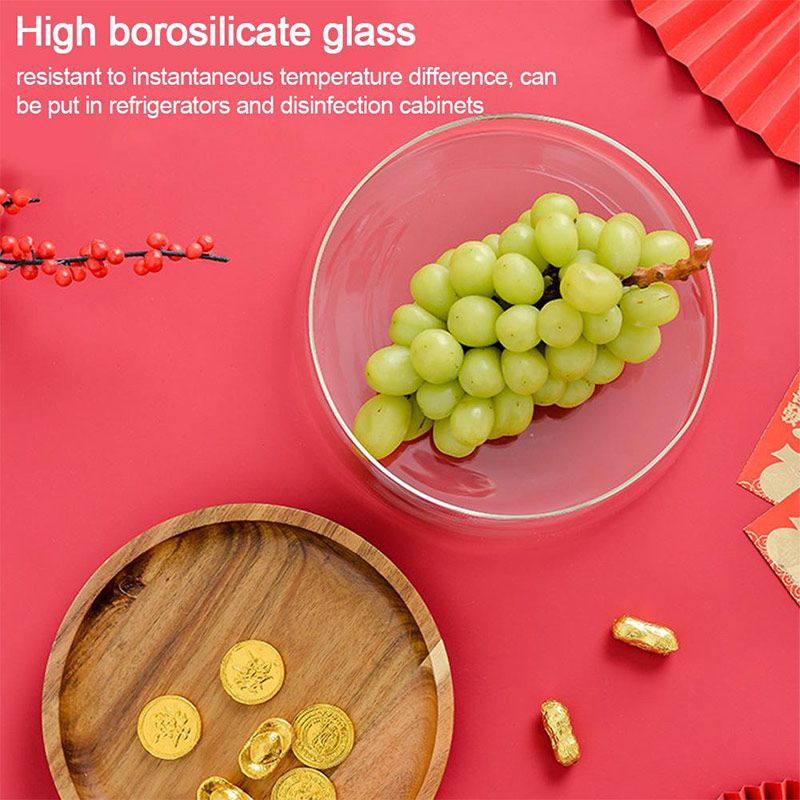 Household Fruit Trays Storage Bins Glass Containers Kitchen Organization Storage Jar with Acacia wood lid