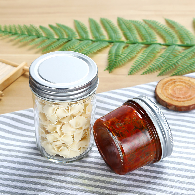 Household Glass Storage Jar With Metal Lid