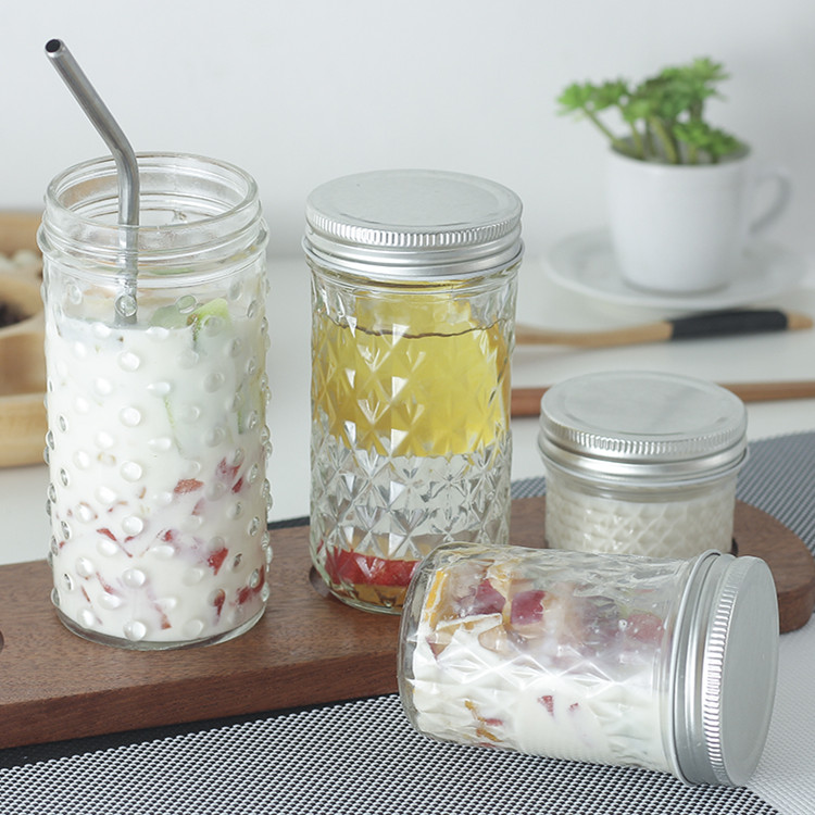 Household Glass Storage Jar With Metal Lid