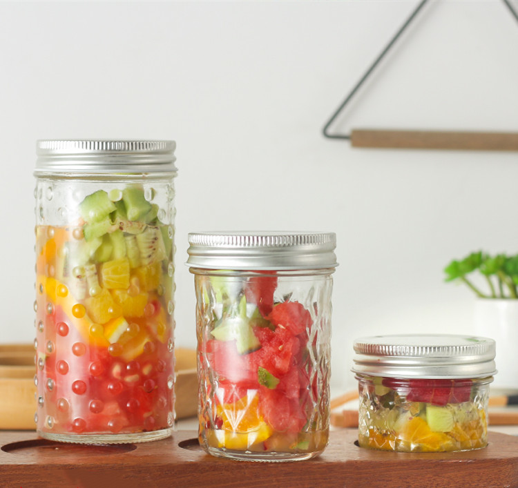 Household Glass Storage Jar With Metal Lid