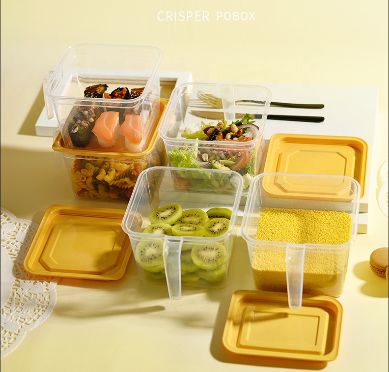 Household Kitchen Transparent Refrigerator Storage Box Fruit Vegetable Food Storage Box Food Containers With Lid