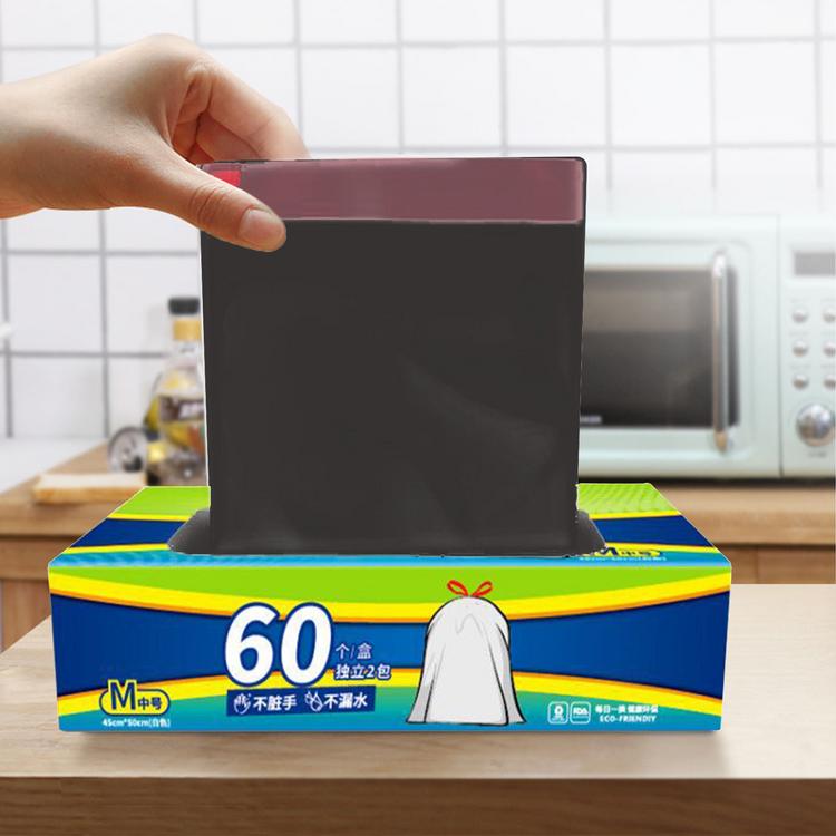 Household household garbage bags 60 trash cans can be bundled garbage bags thickened non-leak garbage bags