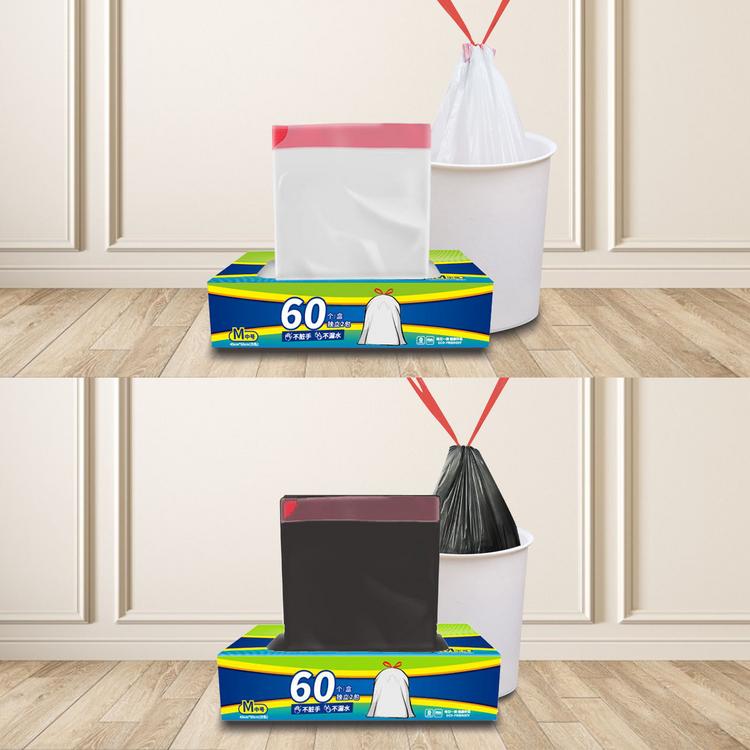 Household household garbage bags 60 trash cans can be bundled garbage bags thickened non-leak garbage bags