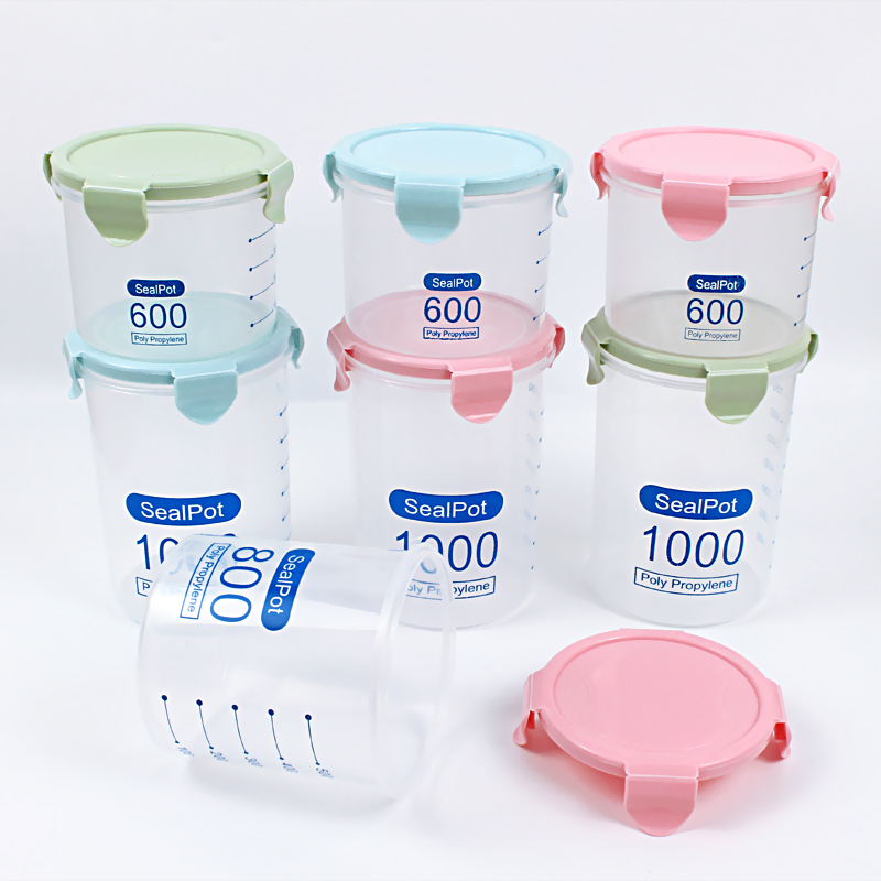 Household kitchen plastic sealed cans food preservation vacuum sealed cans with silicone seals