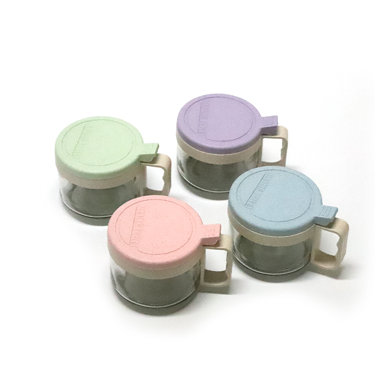 Household kitchen wheatgrass degradable salt soy sauce seasoning jar tableware set