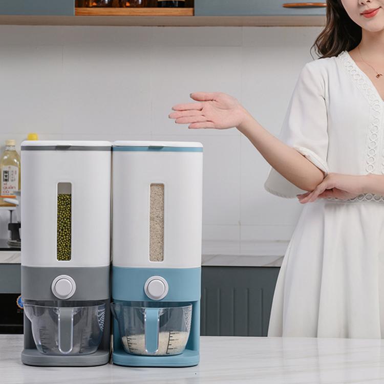 Household moisture-proof kitchen grain storage barrels press-type sealed rice barrels automatic metering rice barrels