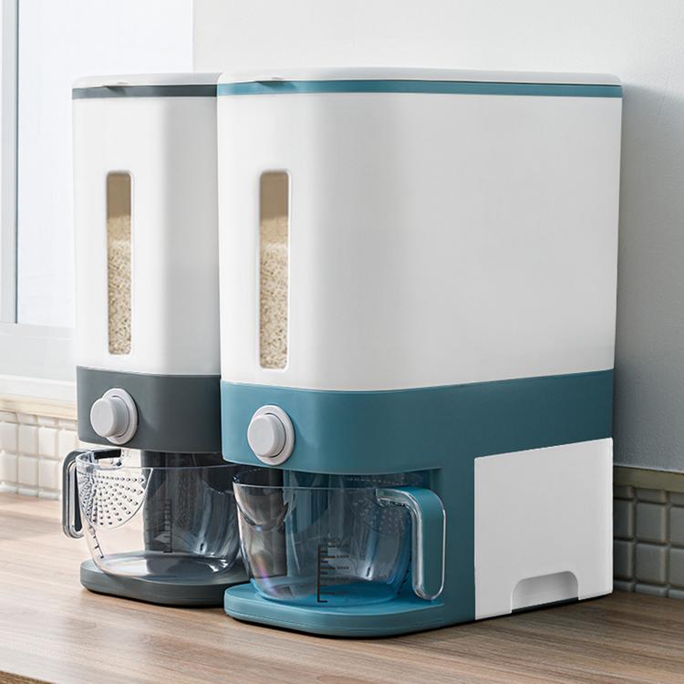 Household moisture-proof kitchen grain storage barrels press-type sealed rice barrels automatic metering rice barrels