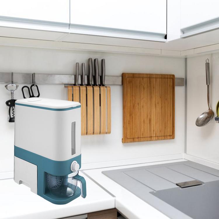 Household moisture-proof kitchen grain storage barrels press-type sealed rice barrels automatic metering rice barrels