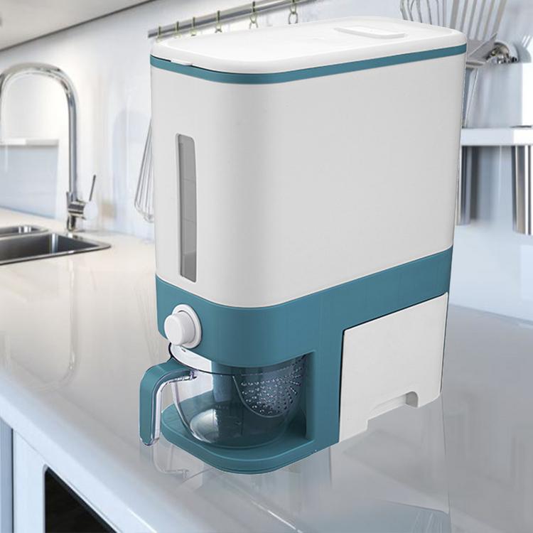 Household moisture-proof kitchen grain storage barrels press-type sealed rice barrels automatic metering rice barrels